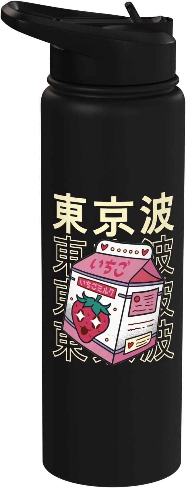 Japanese Strawberry Milk Carton Kawaii Aesthetic Anime Stainless Steel Insulated Water Bottle