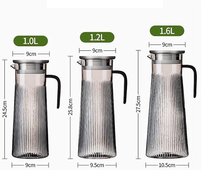 Water Pitcher Cold Kettle Acrylic Juice Jug Drink Juice Water Jug Transparent Water Pitcher with Filter Glass Pot(Large)