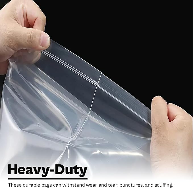PSBM 1000 Count 4 Mil 8 Inch x 10 Inch, White Block Reclosable Poly Bags, With Write-On Block, Clear Zip Plastic Bag, Lock Seal Zipper For Packing, Storing, Organizing & Shipping Products