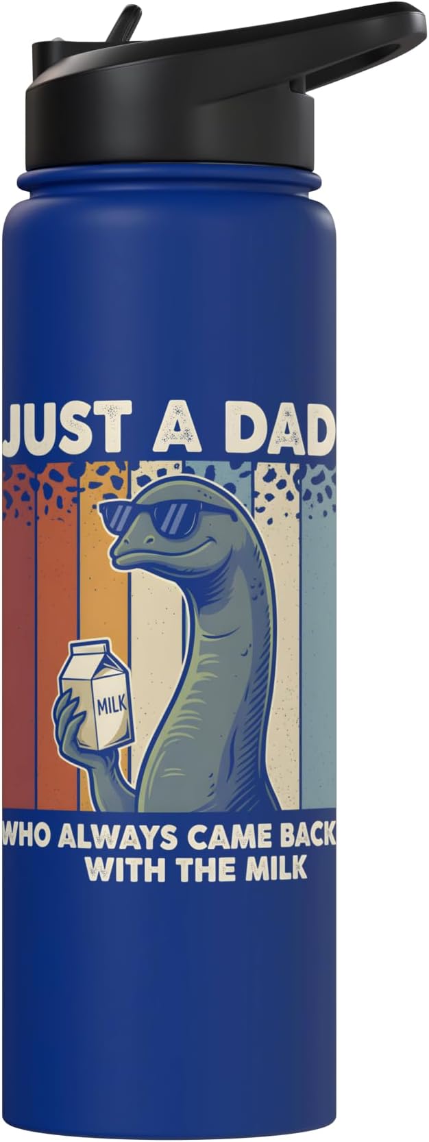 Nessie Dad Who Always Came Back With The Milk Retro Sunset Stainless Steel Insulated Water Bottle
