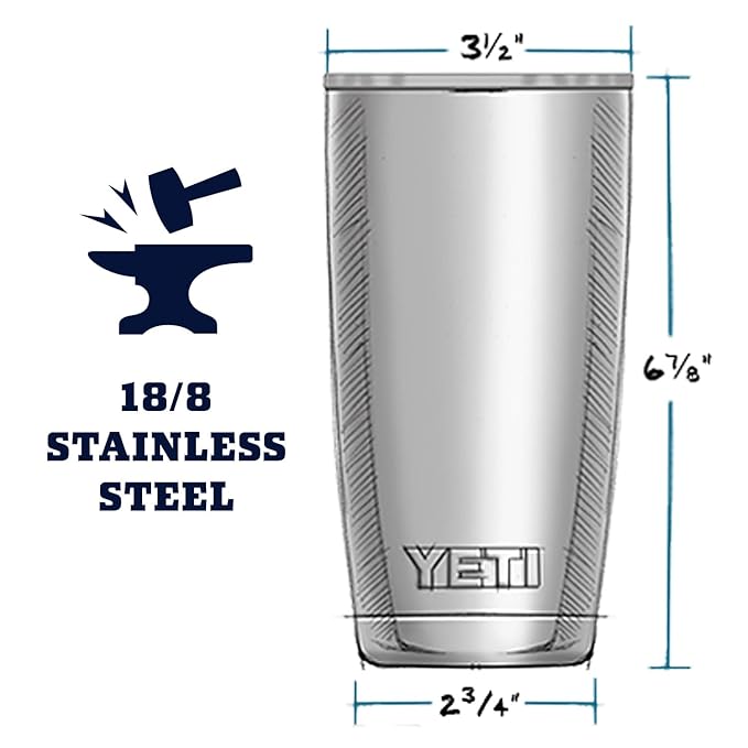YETI Rambler 20 oz Tumbler, Stainless Steel, Vacuum Insulated with MagSlider Lid, Chartreuse
