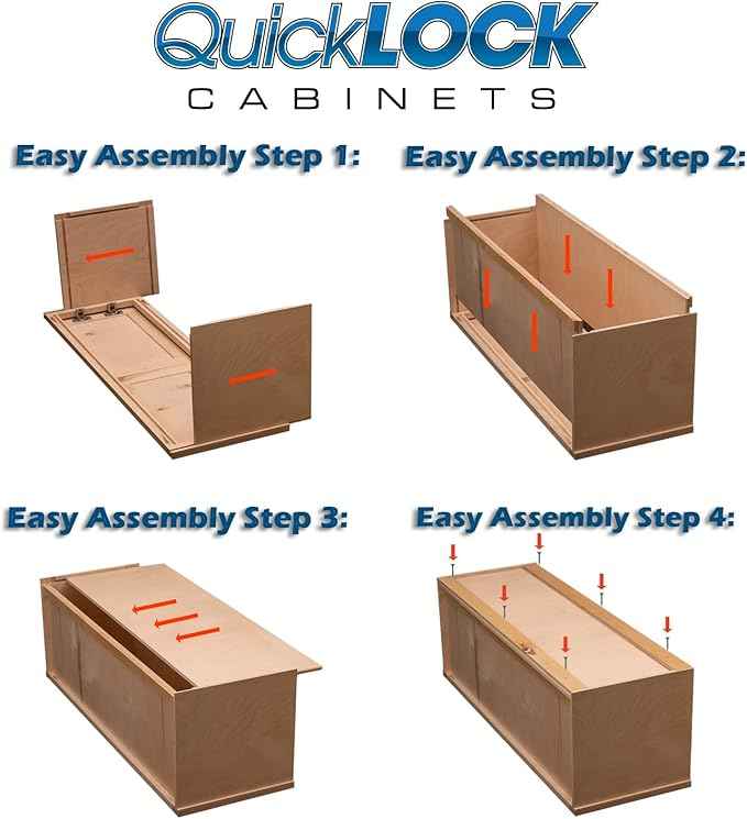 Quicklock RTA (Ready-to-Assemble) 42" Tall Wall Kitchen Cabinets - Shaker Style | 100% Hardwood | Made in America | Soft Close Hardware (Rustic Hickory, 12" D x 30" W x 24" H)