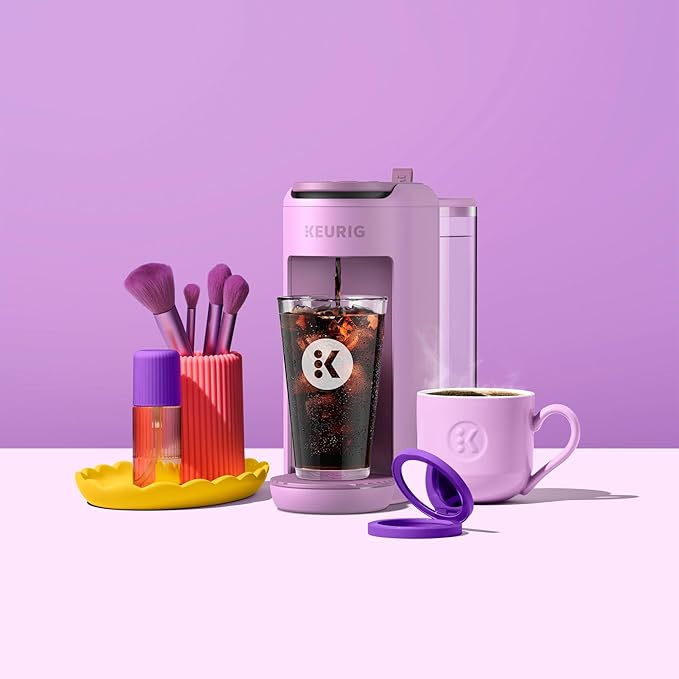 Keurig K-Mini Mate Plus Single-Serve K-Cup Pod Coffee Maker, Compact, 3 Cup Sizes, Brew Over Ice and Strong Button Features, 50 oz Removable Reservoir, Wild Orchid
