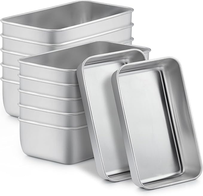 TeamFar Loaf Pans for Baking, 9 x 5 Inch Stainless Steel Loaf Bread Pans Tins for Homemade Bread/Brownies, Healthy & Sturdy, Oven & Dishwasher Safe - Set of 12