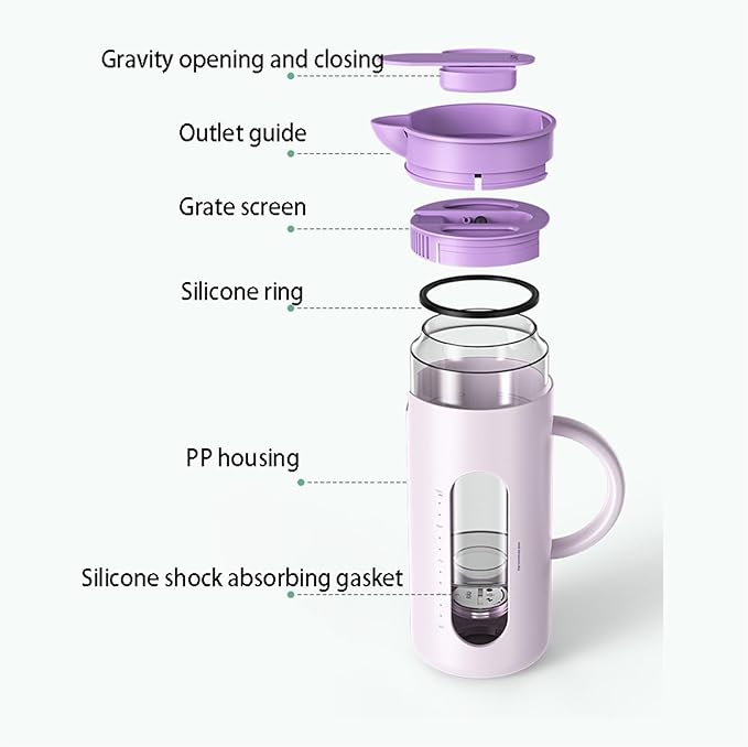 GRFIT Pitcher Cold Kettle for Home, High Temperature Resistant, Cold Kettle Set, Glass Kettle, Cold Bubble Pot Water Jug (Color : Purple)