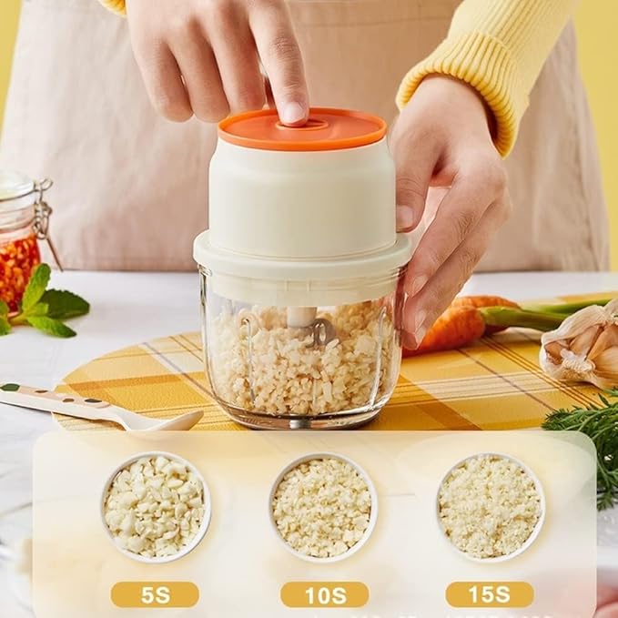 Mini Cordless Electric Mini Chopper, Portable Powerful Garlic Chopper, Onion Grinder, Masher, Crusher, Food Processor for Ginger, Chili, Veggie (Size : 250ml)