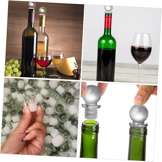 24pcs Glass Ball Stoppers Ball Wine Stoppers Wine Bottle Toppers for Bottles