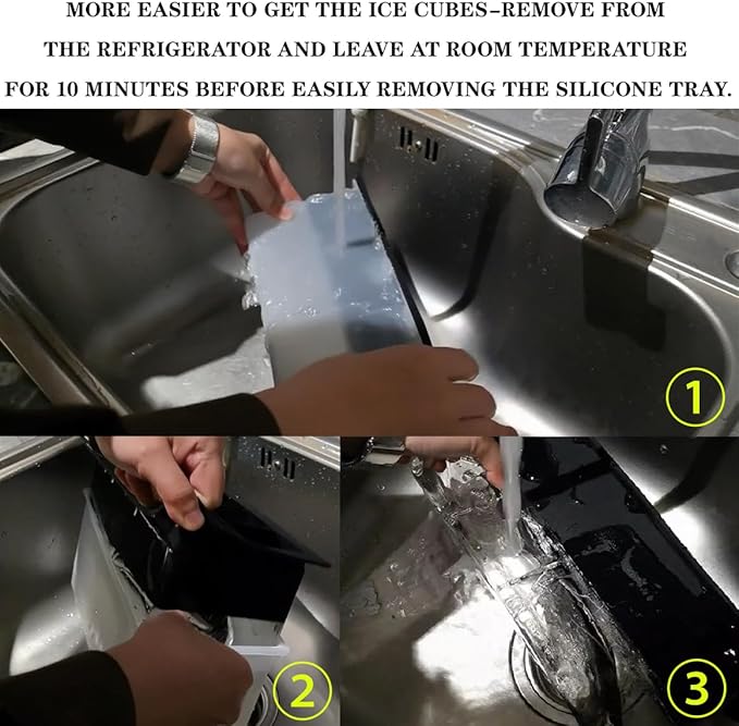 Sphere Clear Ice Cube Maker - Crystal Clear 1.7 Inch Ice Ball Silicone Tray,10 Round Ice Cubes Mold for Whiskey and Cocktail