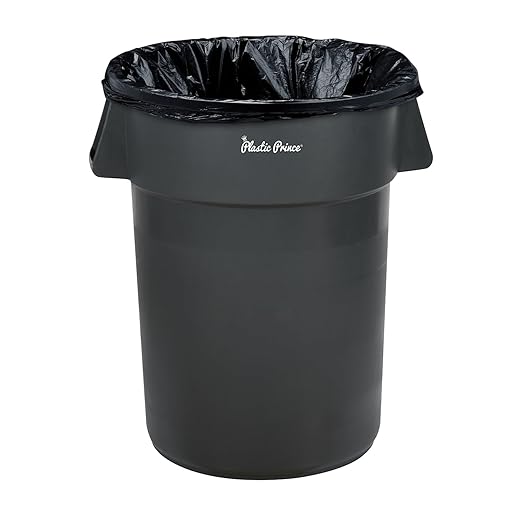 PLASTIC PRINCE 44 Gallon Round Trash Can Garbage Can Gray Waste Container for Home Garage Restaurants Warehouses