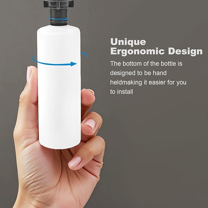 Soap Dispenser for Kitchen Sink, Sink Soap Dispenser Pump, Kitchen Sink Soap Dispenser Built-in with Top Refill Design, Brushed Nickel ABS Head with 12 Ounce Bottle