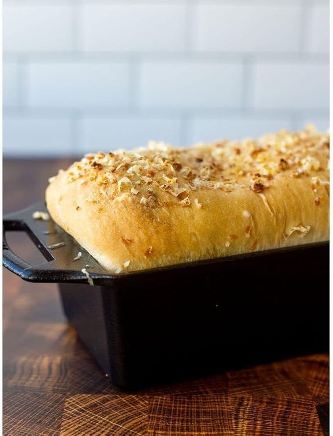 Lodge Cast Iron Loaf Pan - 8.5 x 4.5 Inch PFAS-Free Bread Baking Pan - Naturally Seasoned Cast Iron Bakeware for Sourdough, Meatloaf, Breads, and More - Made in the USA - 3 Pack