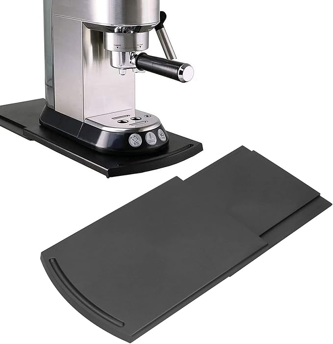 Tapis A Glissiere Cafe Sliding Tray,Kitchen Appliance Rolling Counter Large Black Kueirg Whitestorage Organization,Sliding Coffee Maker Tray Mat Countertop Coffee Appliance Moving Holder