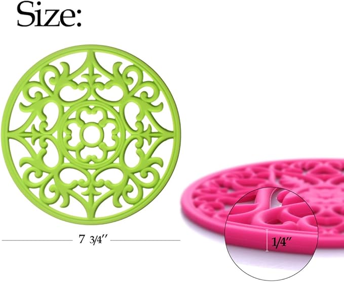 ME.FAN Trivets for Dishes/Pots/Pans, 3 Pcs Silicone Mats, Flexible/Durable/Non Slip Hot Pads to Protect Table and Counter Top (Yellow)