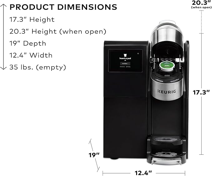 Keurig K-3550 Large Business Single Serve Coffee Maker, Plumbed, Silver/Black