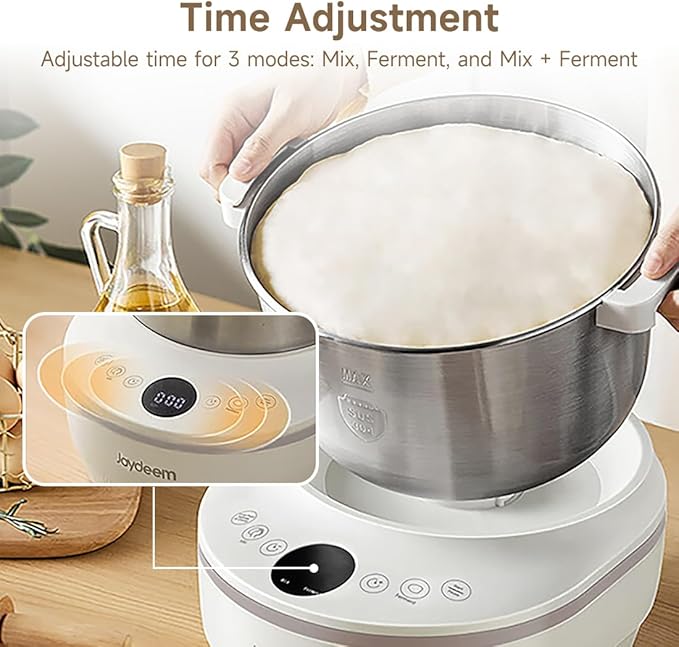 Joydeem Electric Dough Maker with Ferment Function, 5.3Qt Dough Mixer Machine, Perfect for Bread Pizza Roti Dumpling Dough & Sourdough, HMJ-A501