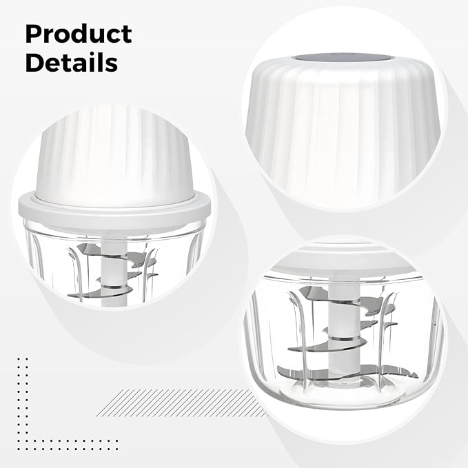 Electric Garlic Chopper, Wireless Mini Food Processor, 13.5 Oz / 400 Ml Cordless Veggie Choppers, For Garlic, Ginger, Pepper, Onion, With Type-C Charging