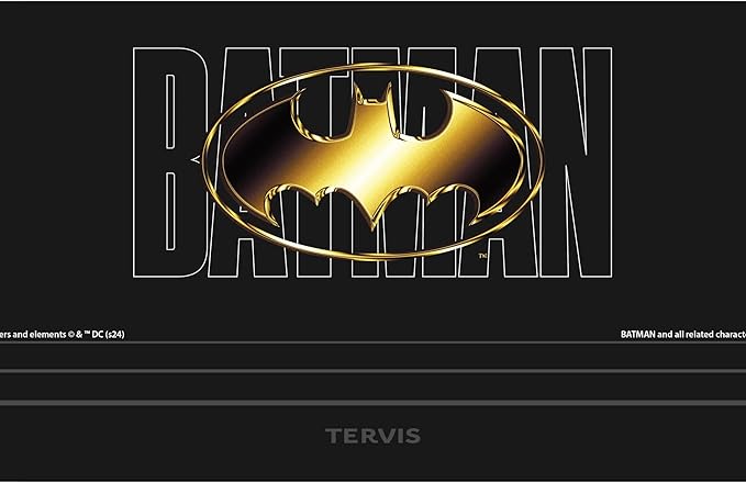Tervis Traveler DC Comics - Batman - Gotham Gold Triple Insulated Tumbler Travel Cup Keeps Drinks Cold & Hot, 30oz, Stainless Steel