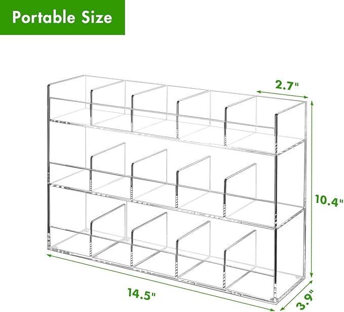 BEYGORM Acrylic Tea Bag Organizer for 270 Tea Packets, No Assembly Required Display Holder for Countertop, Vertical Tea Bag Caddy for Cabinet, Tea bar Accessories, Teabags Storage Containers