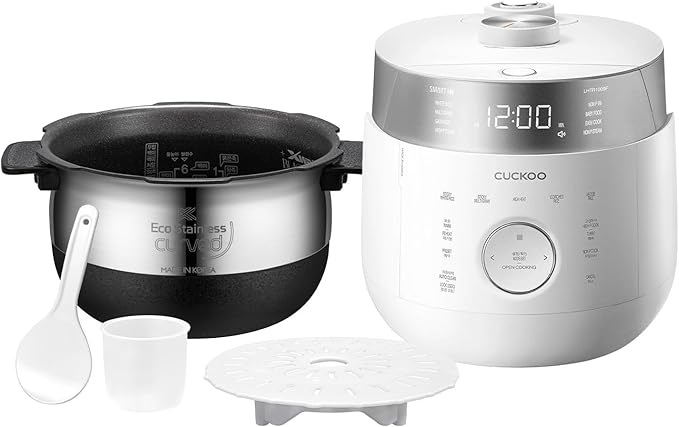 CUCKOO CRP-LHTR0609FW Small Stainless Steel Rice Cooker 6-Cup (Uncooked), 12 Cups (Cooked) & Replacement Dual Motion Rubber Packing for 6-Cup IH Cooker Models | CCP-DH06, Gray