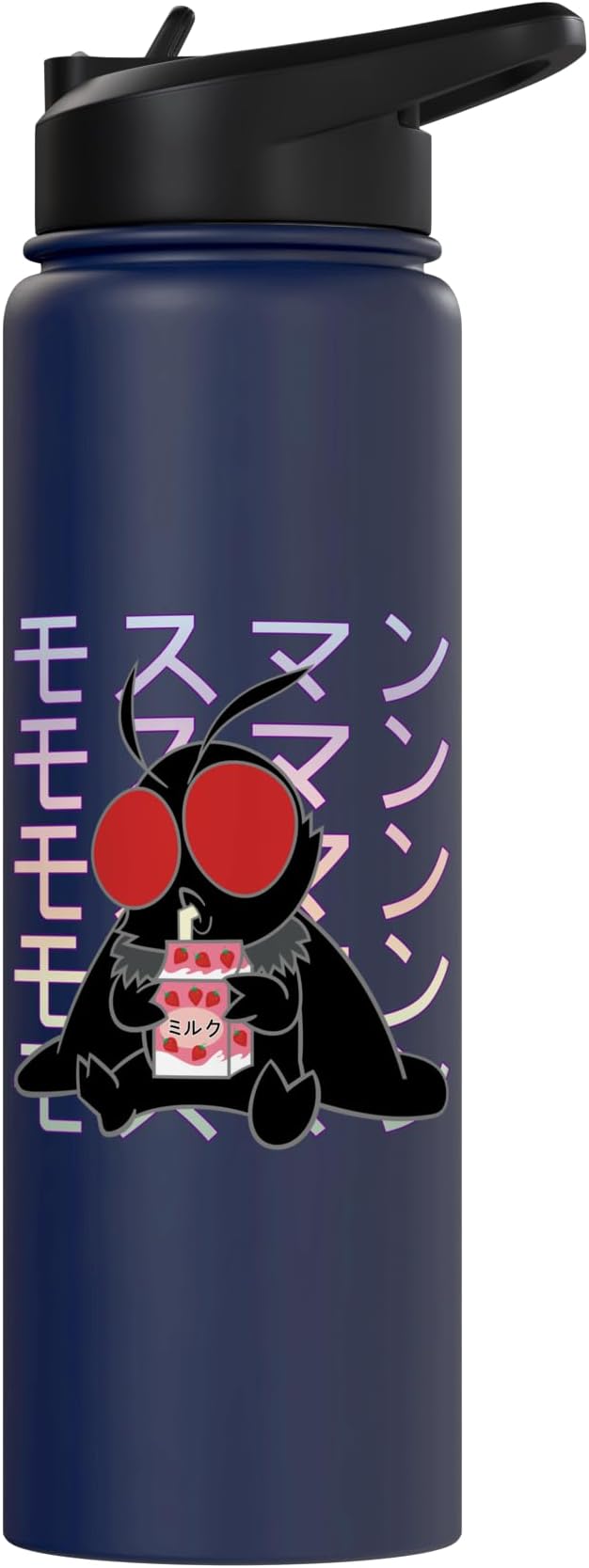 Mothman Kawaii Strawberry Milk Shake Carton Stainless Steel Insulated Water Bottle