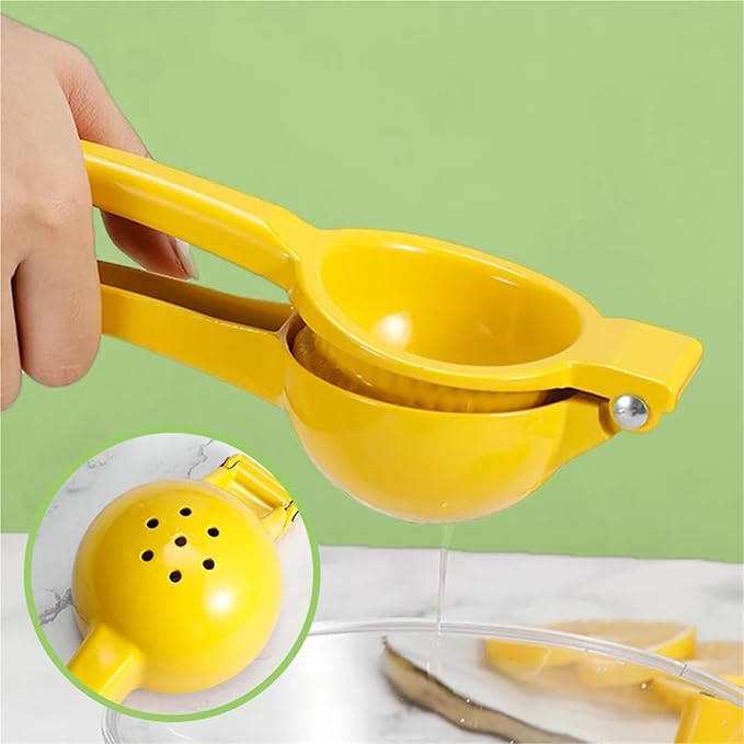 Home Manual Lemon Squeezer Aluminum Alloy Hand Pressed Citrus Orange Juicer Portable Kitchen Tool for Lime Lemon Home Use Yellow 1-5PCS(2pcs)