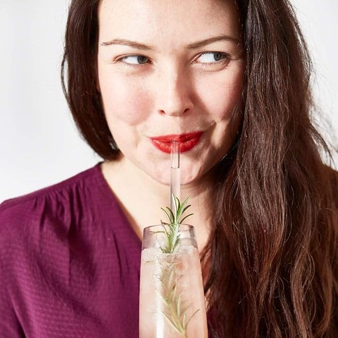 HALM Glass Straws - 50 Reusable Drinking Straws + Plastic-Free Cleaning Brush - Made in Germany - Dishwasher Safe - 30 cm (12 in) x 0.9 cm - Straight - Perfect for Bottles - Eco-Friendly