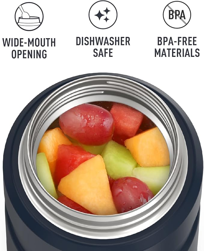 THERMOS Stainless King Vacuum-Insulated Food Jar, 24 Ounce, Midnight Blue (Pack of 4)