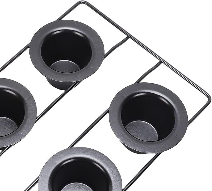 6 Cup Popover Pan, Deep Non Stick Popover Pans, Sturdy Carbon Steel Round Cupcake Pan for Pudding Muffins Baking, Easy to Clean