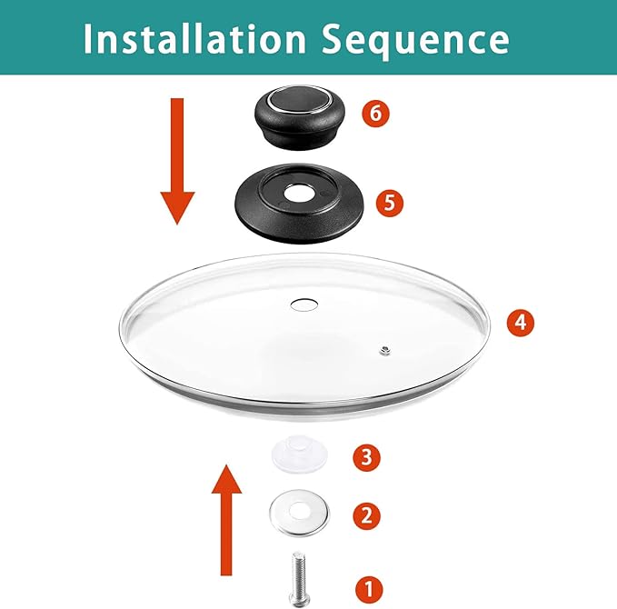 15.4 Inch Tempered Glass Lid Replacement Cover for 15.4" Cast Iron Skillets, Frying Pans and Wok, Clear