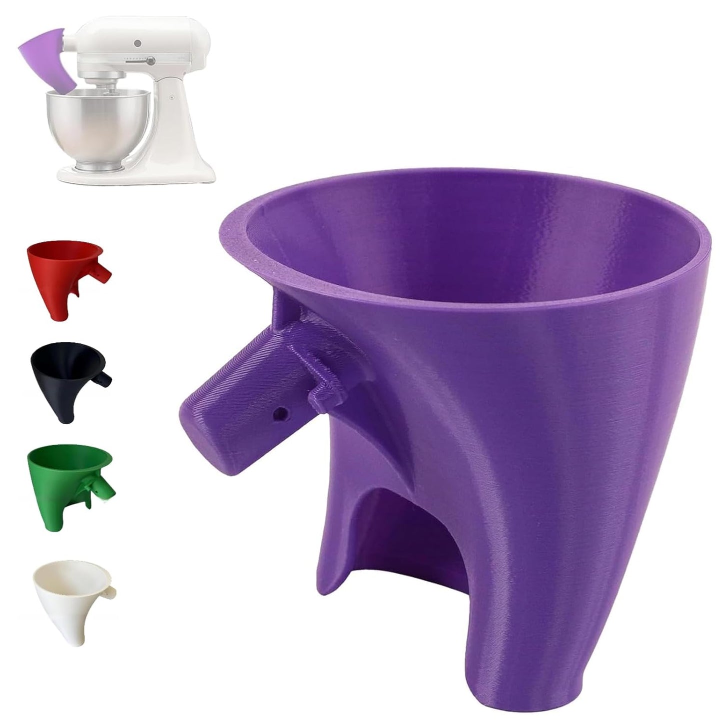 Flour Funnel for Kitchen Aid Mixer – Stand Mixer Attachment for KSM150 5-Quart Tilt-Head, Easy-Pour No-Mess Baking Tool, Fits Flour, Sugar & Egg Liquid, Dishwasher-Safe (Green)