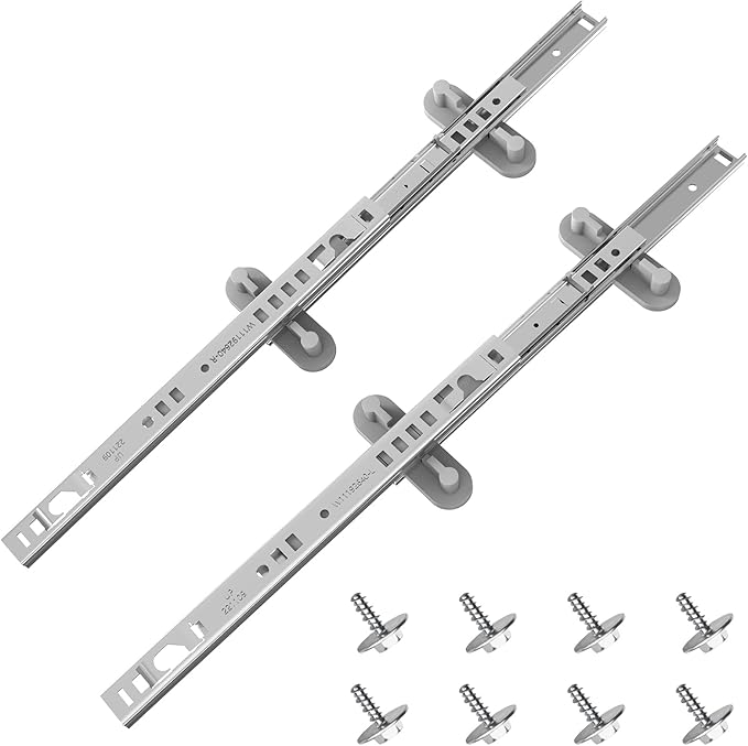 Upgraded W11259786 W11259785 Dishwasher Dishrack Slide Track-Left Right Hand For Whirlpool Kenmore Kitchenaid Dishwasher Upper Rack Track Parts KDTE334GPS0 KDTM354DSS4,Fits WPW10546503 Rack Adjuster