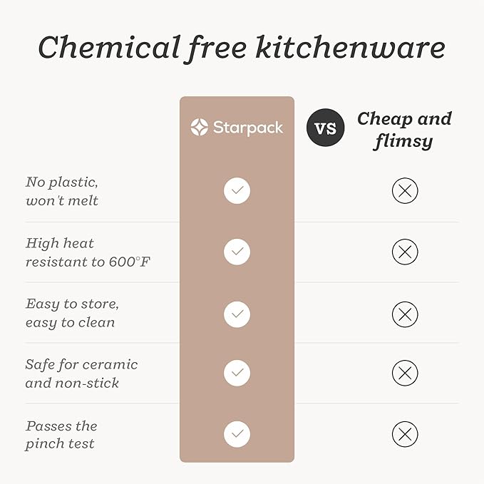 Starpack 'Flex & Flip' Flexible Silicone Turner Spatula Set (3 Pcs) - High Heat Resistant Spatulas for Cooking Egg 600°F - Silicone Pancake Turner Spatula, LFGB Grade Non Stick Rubber Kitchen Utensils