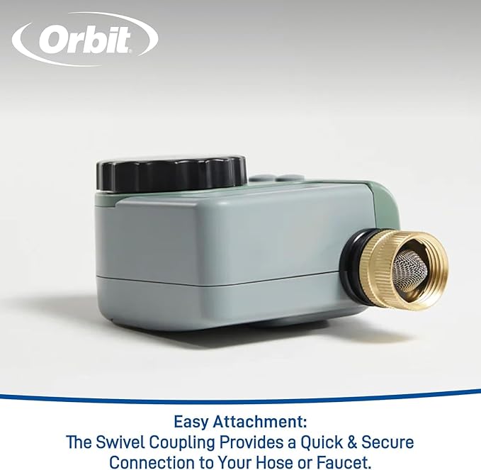 10-Pack (10 Total Timers) Orbit One Outlet Single-Dial Hose Faucet Timer - Easy Programmable - for Garden Watering System - LCD Hose Timer with Adjustable Watering Schedule - 62056