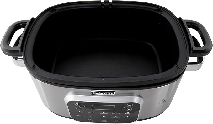 Chef'sChoice Multicooker, Large 6-Quart Capacity Multipurpose Non-Stick Vessel and Variable Temperature Control with Keep Warm and 12 Cooking Presets, 1300-Watts, Stainless Steel