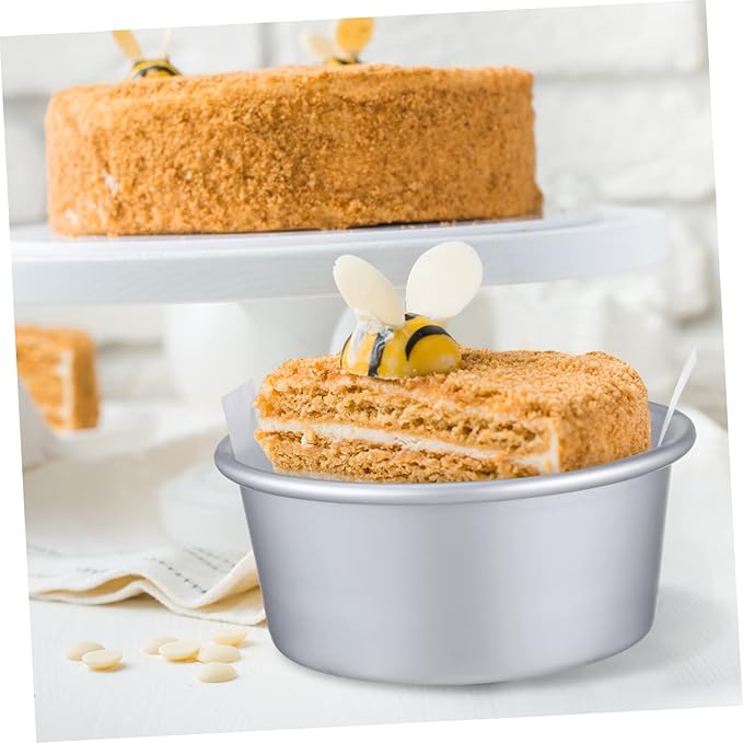 Zerodeko 6-Inch Round Cake Tin Set Parchment Liners Nonstick Baking Molds for Cakes Deep Tins for Baking for Home Bakers and Special Occasions