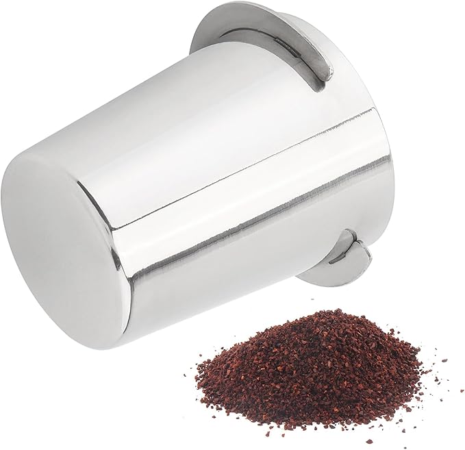 2Pcs 58mm Dosing Cup, Stainless Steel Espresso coffee Dosing Cup Espresso coffee Machine Accessories, Coffee Powder Feeder Part coffee Grinder Powder cup Compatible (2, Silver, 58mm)