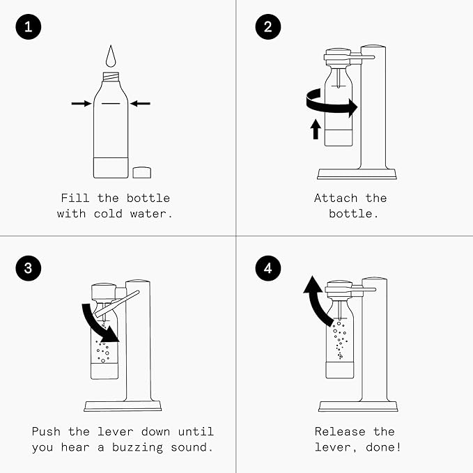 Aarke Carbonator lll with CO2 Cylinder, Sparkling & Carbonation Water Machine, Stainless Steel with PET BPA-Free Reusable Bottle Volume 1L/34 fl oz (Matte White)