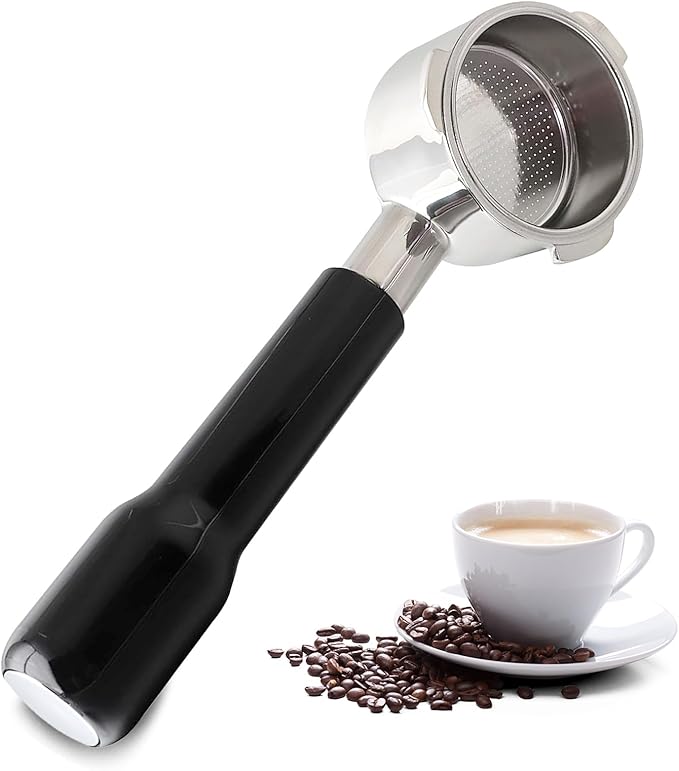 DFD 51mm Bottomless Portafilter Compatible with Gevi Espresso Machine, 51mm Portafilter 3 Ears with Prongs Thickness 4mm Fits for Yabano Included Portafilter Filter Basket Espresso Accessories, slive