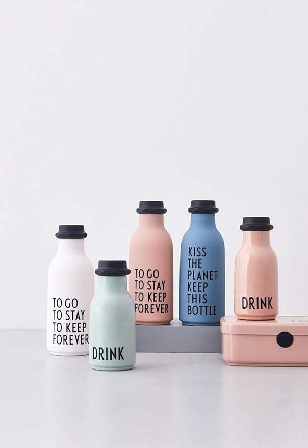 Design Letters To Go Water Bottle 17 Oz | Vintage Drinking Bottle Unbreakable | Milk Container Shape Bottle Leakproof, BPA/BPS Free, Drop Safe | Drinking Jar Bottles for Kid, Adult| Titan Water Bottle