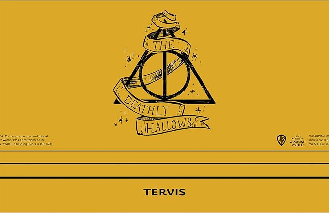 Tervis Traveler Harry Potter Deathly Hallows Triple Walled Insulated Tumbler Travel Cup Keeps Drinks Cold & Hot, 30oz - with Straw Lid, Stainless Steel