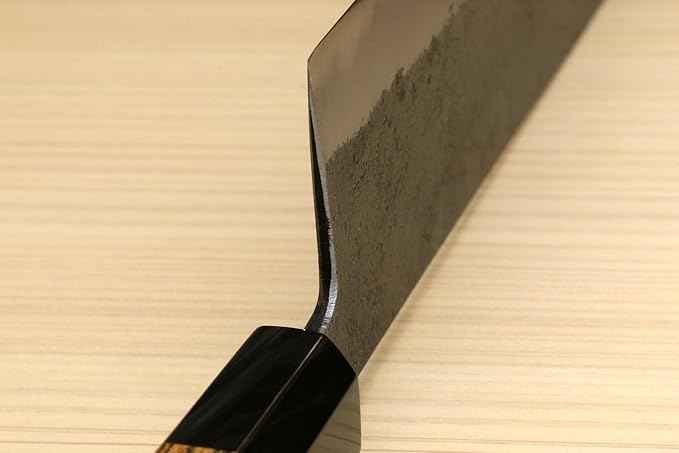 Yoshihiro Nashiji High Carbon White Steel #2 Japanese Nakiri Vegetable Knife with Cocobolo Wood Handle (6.5'' (165mm) & No Saya)