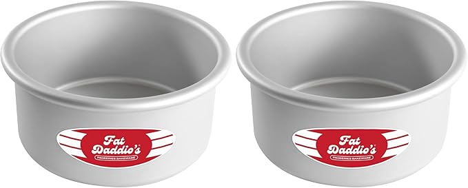Fat Daddio's Anodized Aluminum Round Cake Pans, 2 Piece Set, 6 x 3 Inch