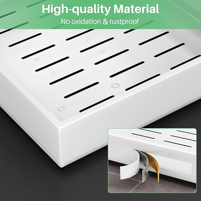 2Pack Pull out Cabinet Organizer, 21"Deep, 20"Wide Full-extension Heavy Duty Slide out Drawers Fixed with Adhesive Nano, Roll Out Shelves Sliding Cabinet for Kitchen,Bathroom,Pantry,Under Sink(White)