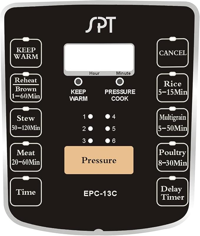 EPC-13CB: 6.5-Quart Stainless Steel Electric Pressure Cooker with Quick Release Button