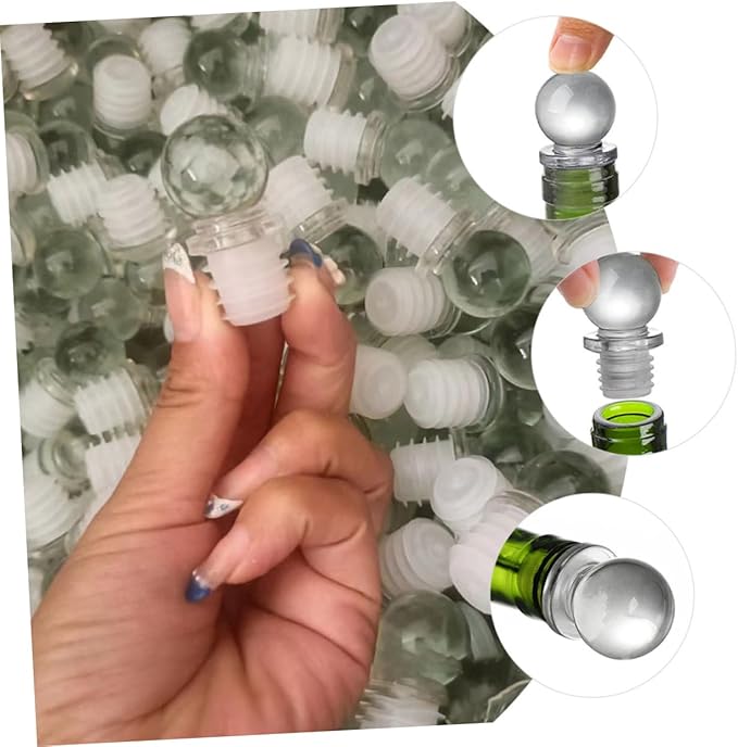 STOBAZA 24pcs Glass Ball Stoppers Wine Bottle Stopper Ball Wine for Liquors Keeper Tumblers Bulk