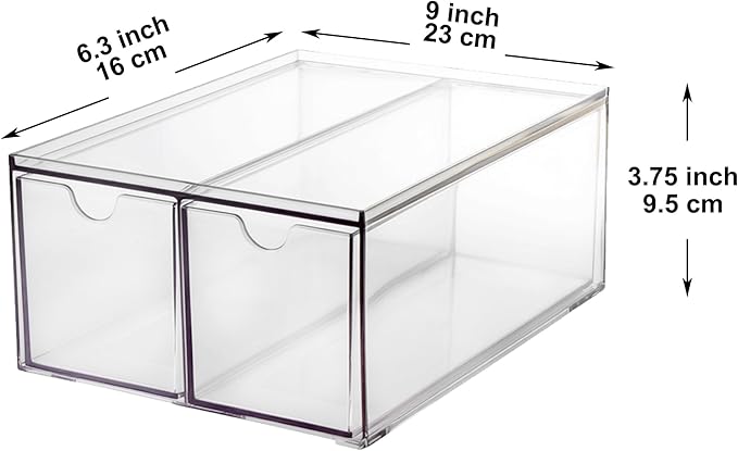 Youngever 4 Pack Plastic Tea Packet Organizers, Stackable Tea Bag Drawers, Clear Tea Bag Drawer Organizers (6" x 9" x 3.5")
