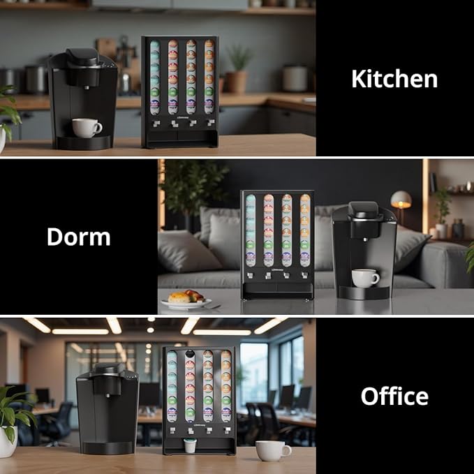 LifeMoreasy K Cup Holder Creative Coffee Pods Storage Stand Vending-Style K Pod Dispenser K Cup Organizer for 28 Pods