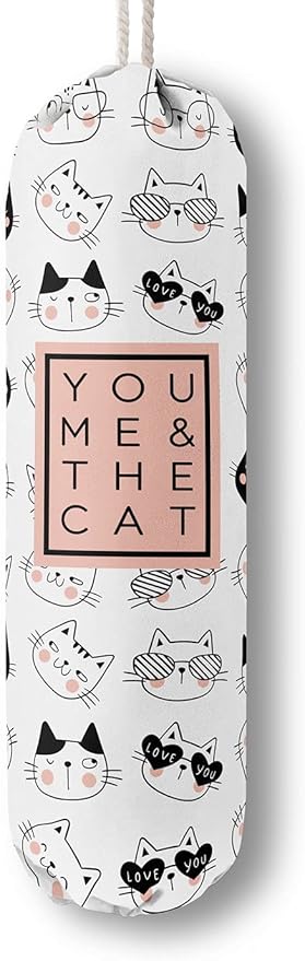 Funny You Me & The Cat, Grocery Bags Holder Organizer For Shopping Bags, Wall Mount Plastic Bags Storage Container Dispensers, Gift For The Preferred Family And Friends