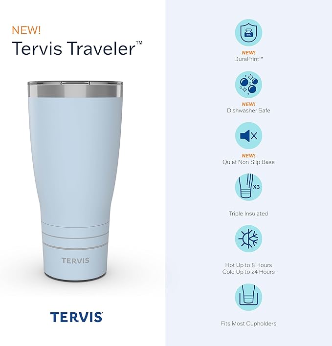 Tervis Traveler DC Comics - Batman - Gotham Gold Triple Insulated Tumbler Travel Cup Keeps Drinks Cold & Hot, 30oz, Stainless Steel
