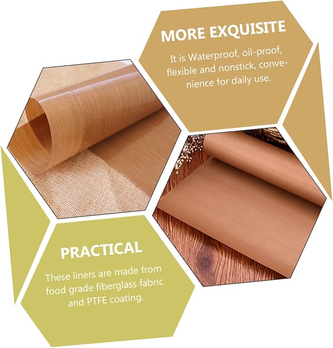 4sheets Non-stick Baking Tarp of Oven Liners Heat Resistant Mat Reusable Baking Pad for Cookies Pastries Macarons